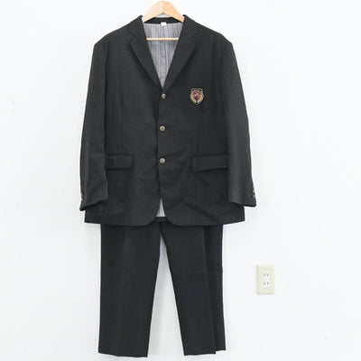 【中古】東京都 八王子実践高等学校 男子制服 2点（ブレザー・ズボン）sf003582