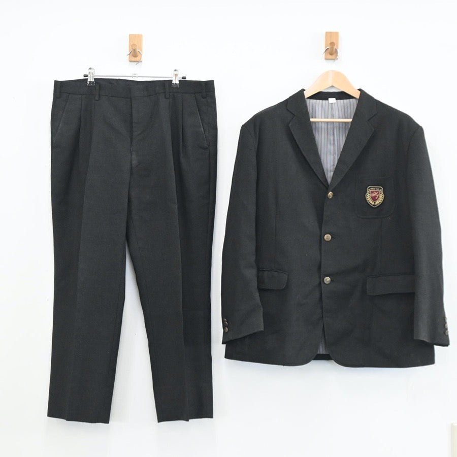 【中古】東京都 八王子実践高等学校 男子制服 2点（ブレザー・ズボン）sf003582
