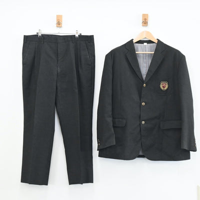 【中古】東京都 八王子実践高等学校 男子制服 2点（ブレザー・ズボン）sf003582
