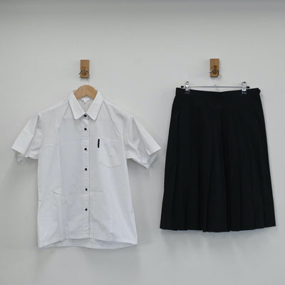 【中古】岡山県 岡山県立倉敷南高等学校 女子制服 4点（シャツ・ニットベスト・スカート）sf003597