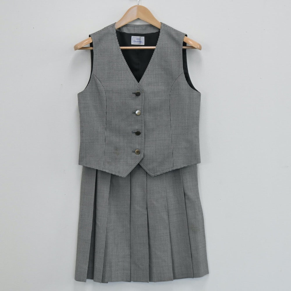 【中古】岡山県 岡山県立城東高校 女子制服 2点（ベスト・スカート）sf003598