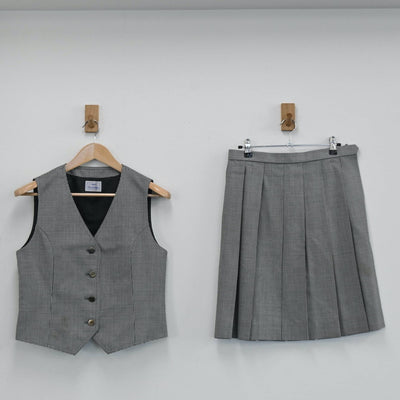 【中古】岡山県 岡山県立城東高校 女子制服 2点（ベスト・スカート）sf003598