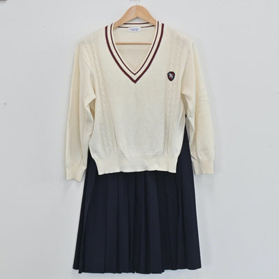 【中古】岡山県 岡山県立倉敷南高等学校 女子制服 3点（ニット・ニット・スカート）sf003602