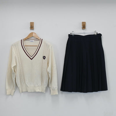 【中古】岡山県 岡山県立倉敷南高等学校 女子制服 3点（ニット・ニット・スカート）sf003602