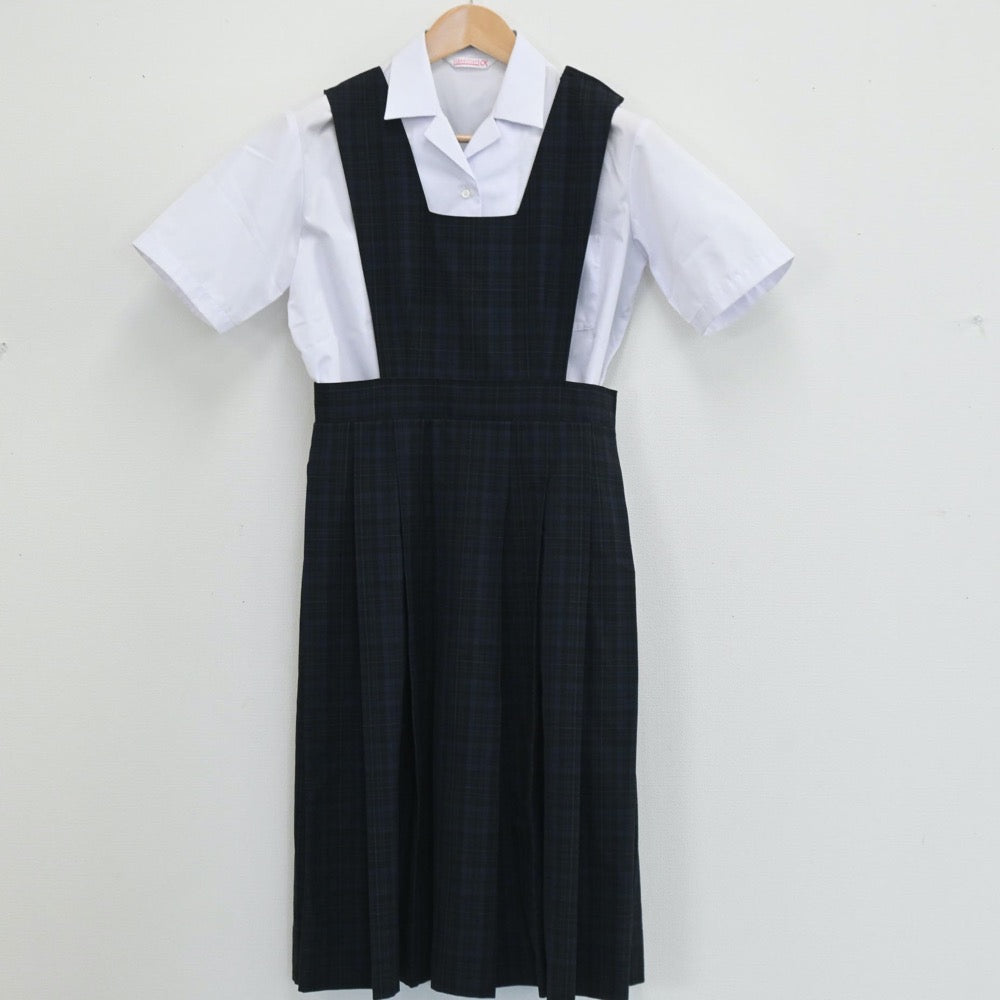 【中古】福岡県 福岡市立城香中学校 女子制服 3点（ジャンパースカート・シャツ・シャツ）sf003606