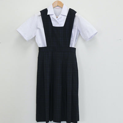 【中古】福岡県 福岡市立城香中学校 女子制服 3点（ジャンパースカート・シャツ・シャツ）sf003606