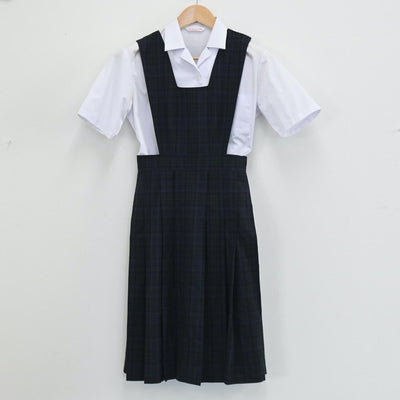 【中古】福岡県 福岡市立城香中学校 女子制服 3点（ジャンパースカート・シャツ・シャツ）sf003607