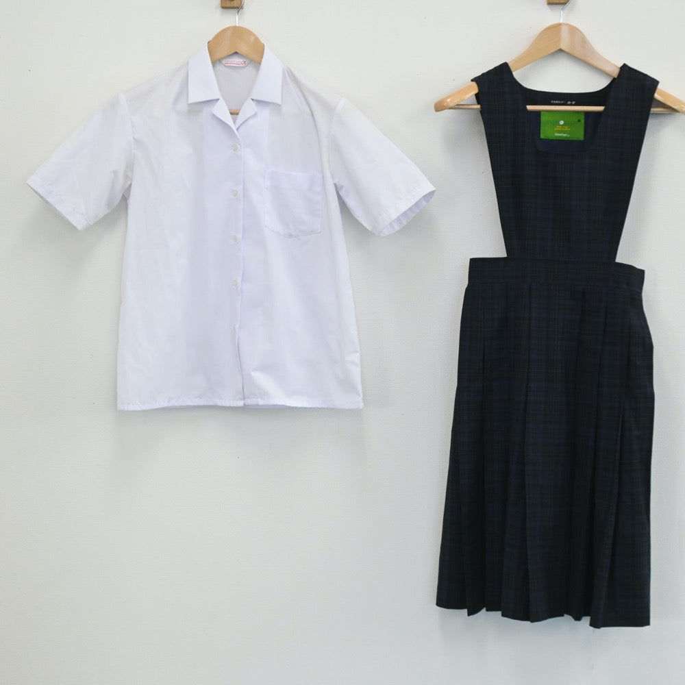 【中古】福岡県 福岡市立城香中学校 女子制服 3点（ジャンパースカート・シャツ・シャツ）sf003607