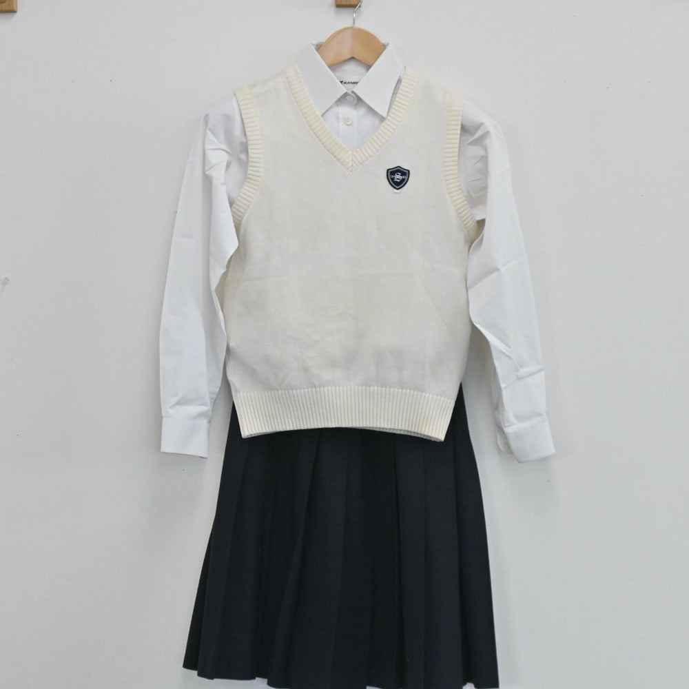 【中古】福岡県 福岡県立須恵高等学校 女子制服 3点（セーラー服）sf003608