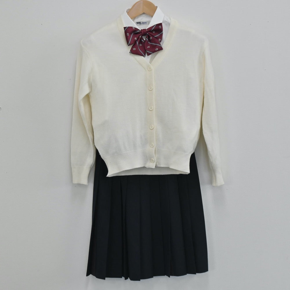 【中古】福岡県 福岡常葉高校 女子制服 7点（ブレザー・ベスト・ニット・シャツ・スカート）sf003621