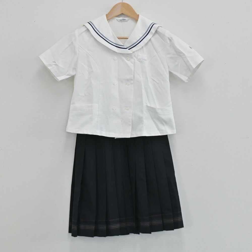 【中古】福岡県 福岡常葉高校 女子制服 3点（セーラー服・スカート）sf003622