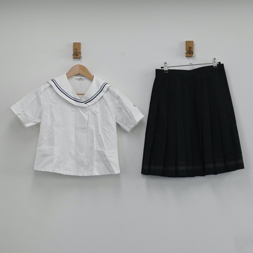 【中古】福岡県 福岡常葉高校 女子制服 3点（セーラー服・スカート）sf003622