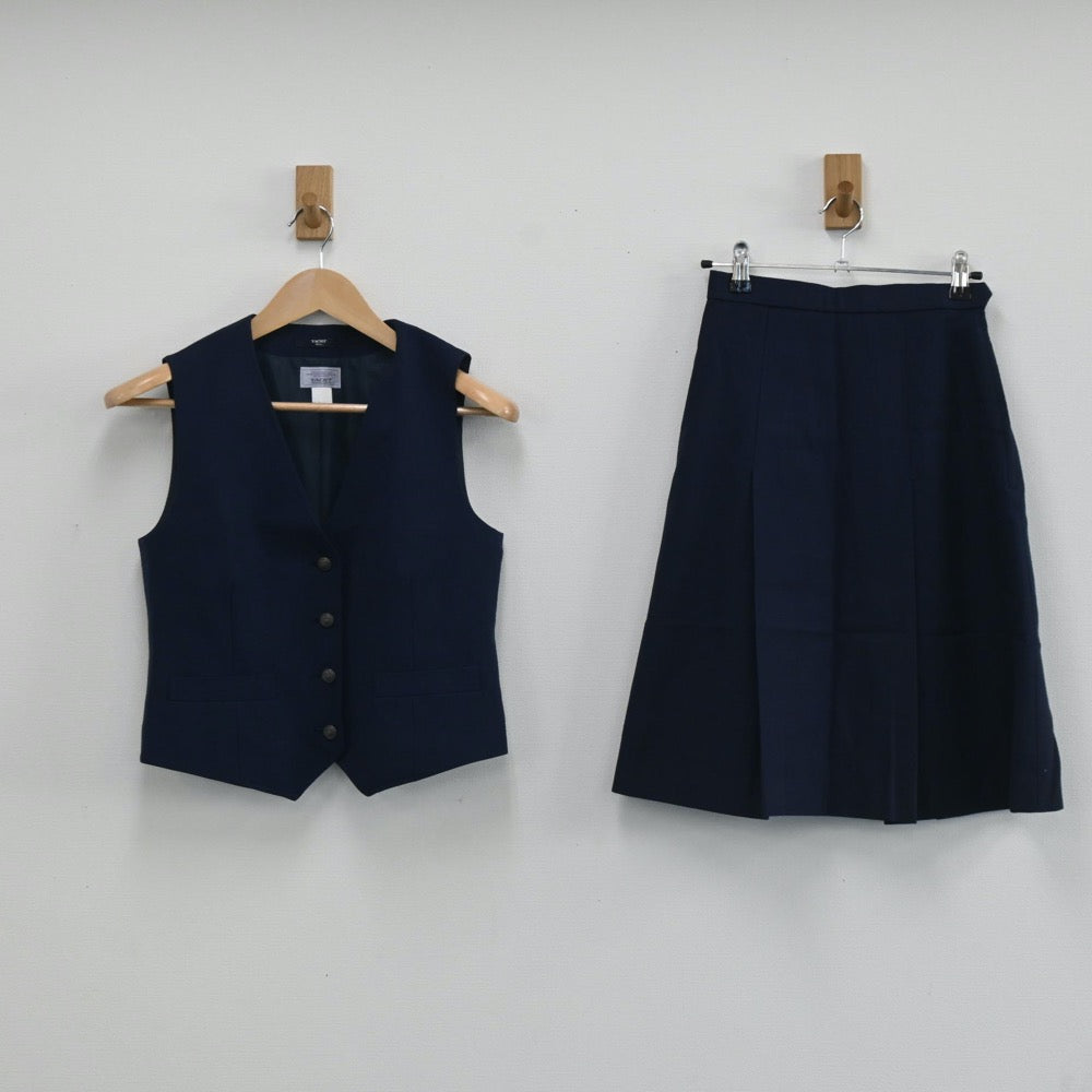 【中古】北海道 札幌市立稲積中学校 女子制服 3点（ブレザー・ベスト・スカート）sf003631