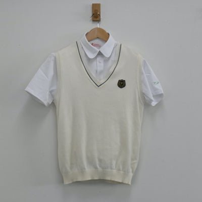 【中古】北海道 札幌西陵高校 女子制服 4点（シャツ・ベスト・ニットベスト）sf003635