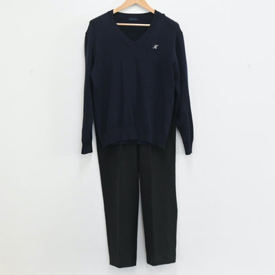 【中古】東京都 駒澤大学附属高校 男子制服 2点（ニット・ズボン）sf003646