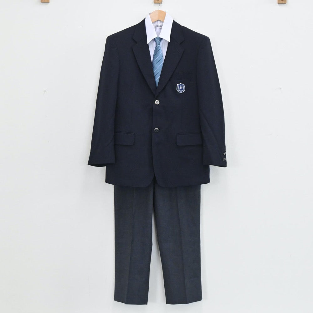 【中古】兵庫県 神戸市立鈴蘭台中学校 男子制服 4点（ブレザー・シャツ・ズボン）sf003662