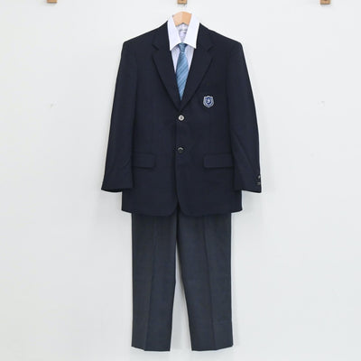 【中古】兵庫県 神戸市立鈴蘭台中学校 男子制服 4点（ブレザー・シャツ・ズボン）sf003662