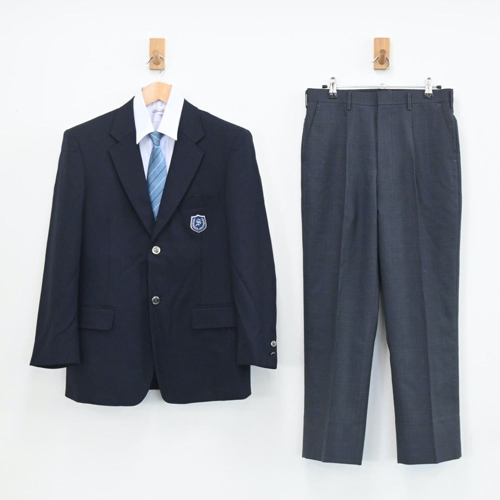 【中古】兵庫県 神戸市立鈴蘭台中学校 男子制服 4点（ブレザー・シャツ・ズボン）sf003662