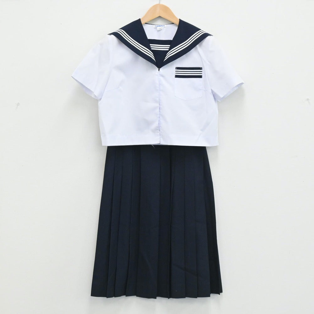 【中古】静岡県 磐田第一中学校 女子制服 3点（セーラー服・スカート）sf003665