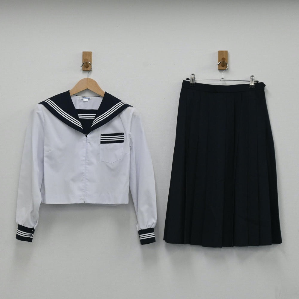 中古制服】静岡県 磐田第一中学校 女子制服 3点（セーラー服
