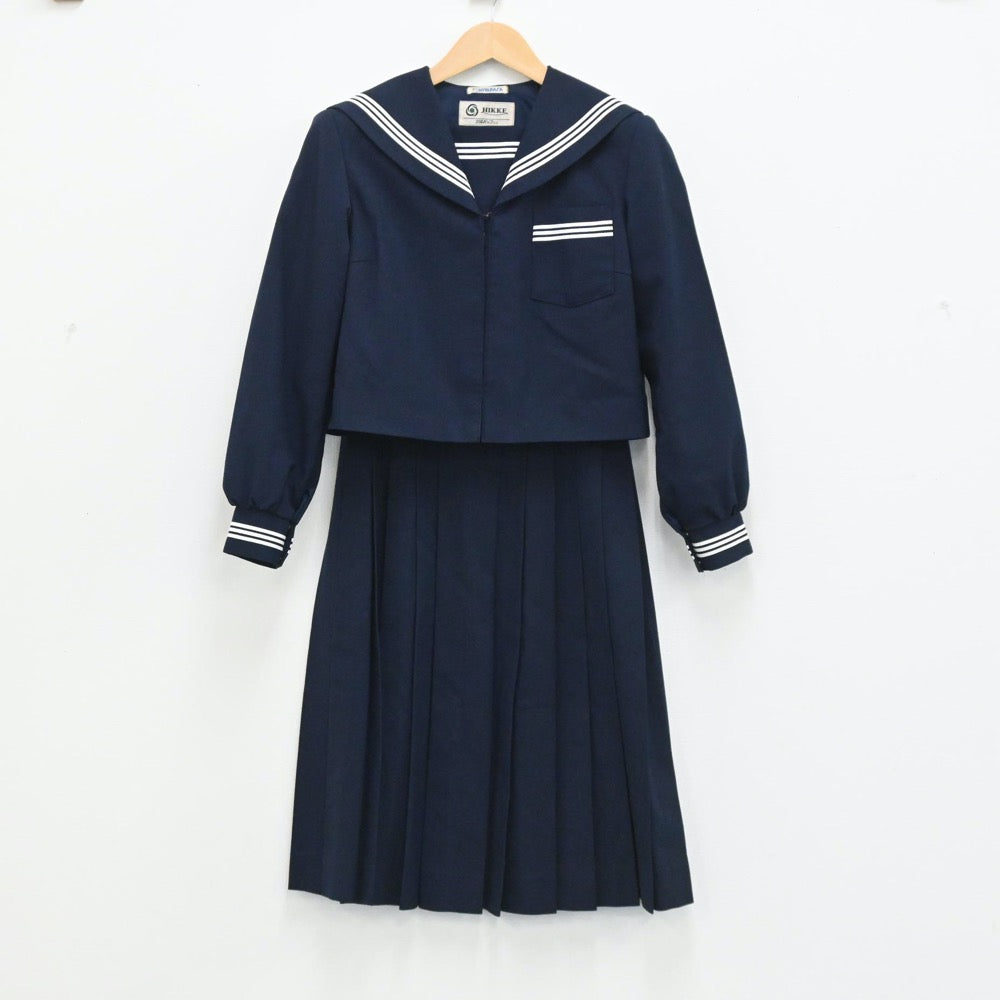 【中古】静岡県 磐田第一中学校 女子制服 2点（セーラー服・スカート）sf003666