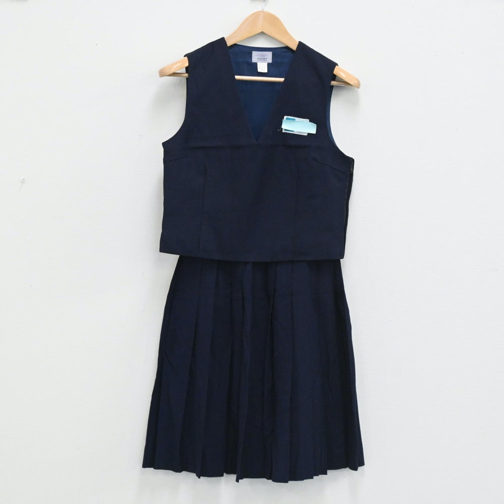 【中古】埼玉県 埼玉県北本市立北本中学校 女子制服 2点（ベスト・スカート）sf003671