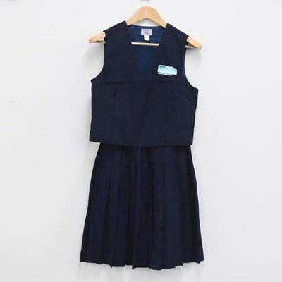 【中古】埼玉県 埼玉県北本市立北本中学校 女子制服 2点（ベスト・スカート）sf003671