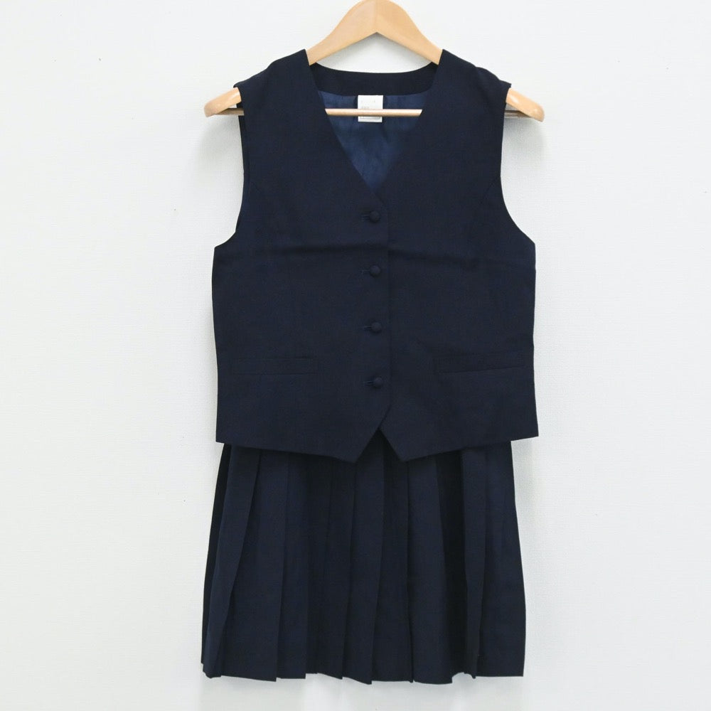 【中古】埼玉県 埼玉県立鴻巣高等学校 女子制服 2点（ベスト・スカート）sf003674