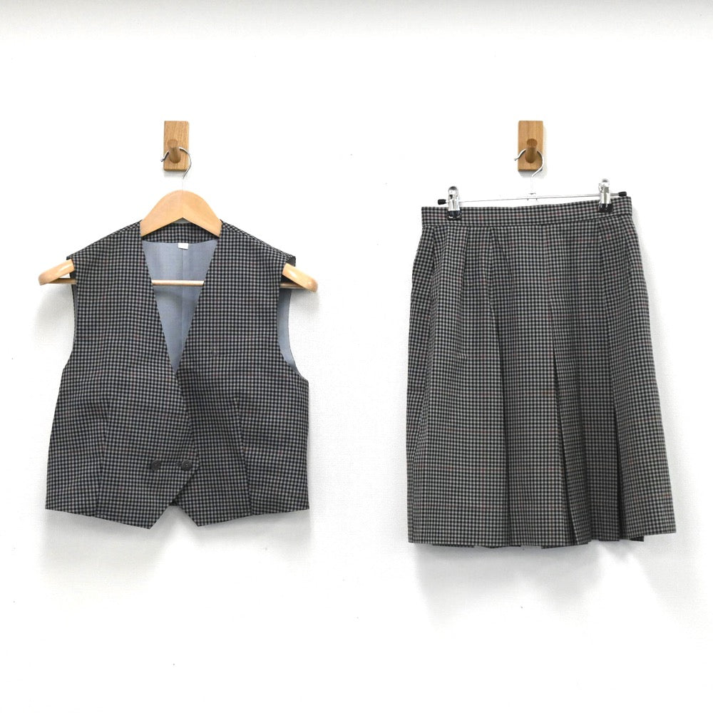 【中古】埼玉県 埼玉県立吹上高等学校 女子制服 2点（ベスト・スカート）sf003676