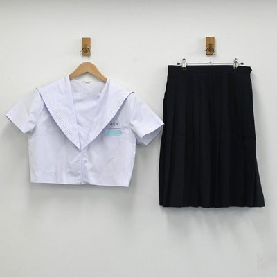 【中古】福岡県 若宮町立若宮中学校 女子制服 2点（セーラー服・スカート）sf003684