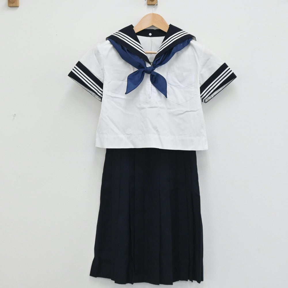 【中古】神奈川県 神奈川学園中学校 女子制服 3点（セーラー服・スカート）sf003700