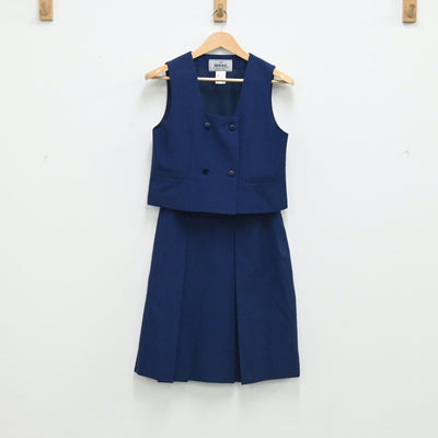 【中古】埼玉県 霞ヶ関東中学校 女子制服 4点（シャツ・ベスト・スカート）sf003701