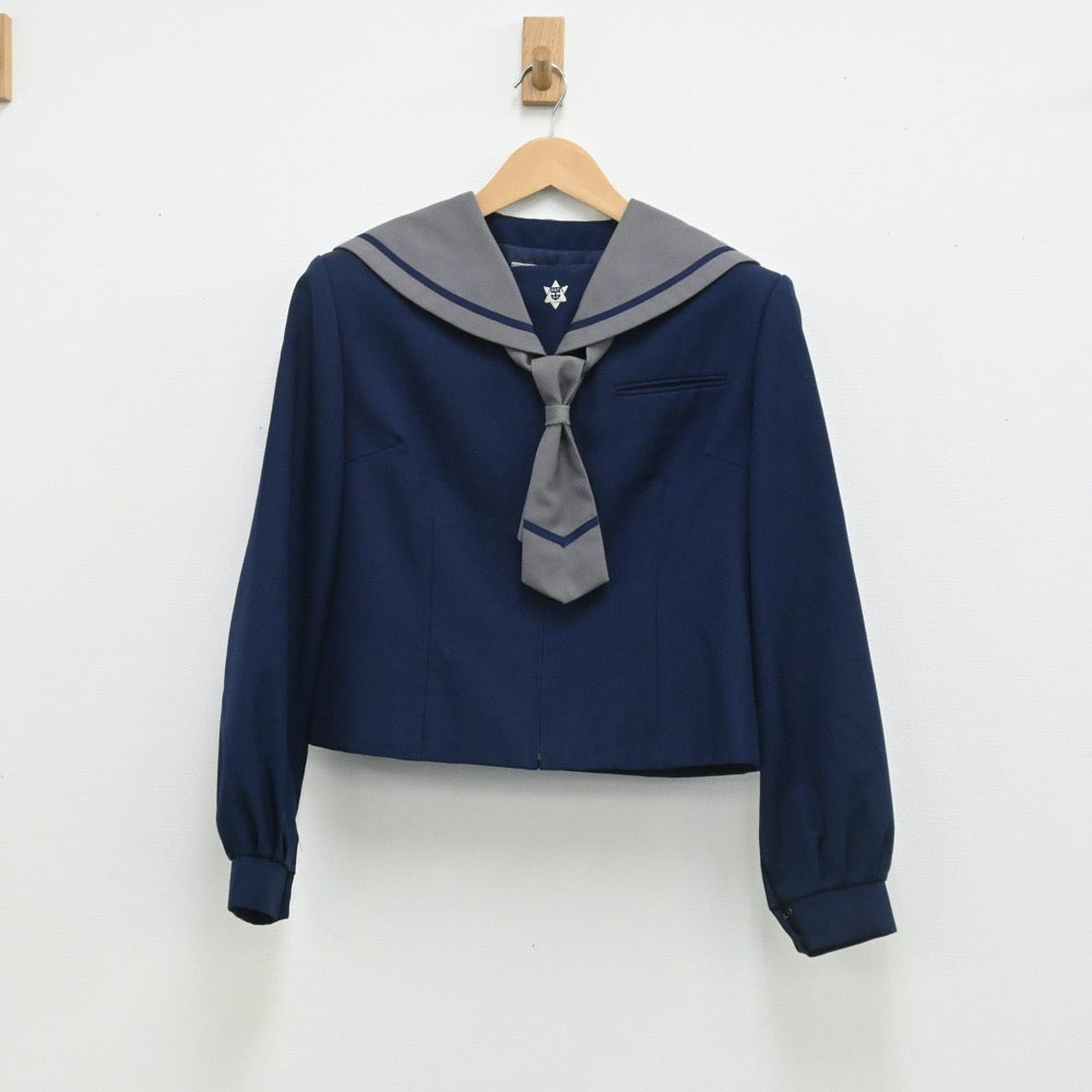 【中古】茨城県 神栖第四中学校 女子制服 3点（セーラー服・スカート）sf003702