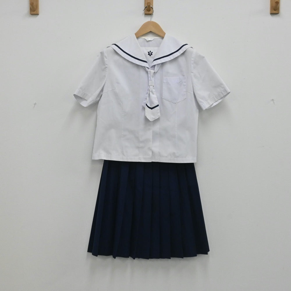 【中古】茨城県 神栖第四中学校 女子制服 3点（セーラー服・スカート）sf003703
