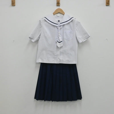 【中古】茨城県 神栖第四中学校 女子制服 3点（セーラー服・スカート）sf003703