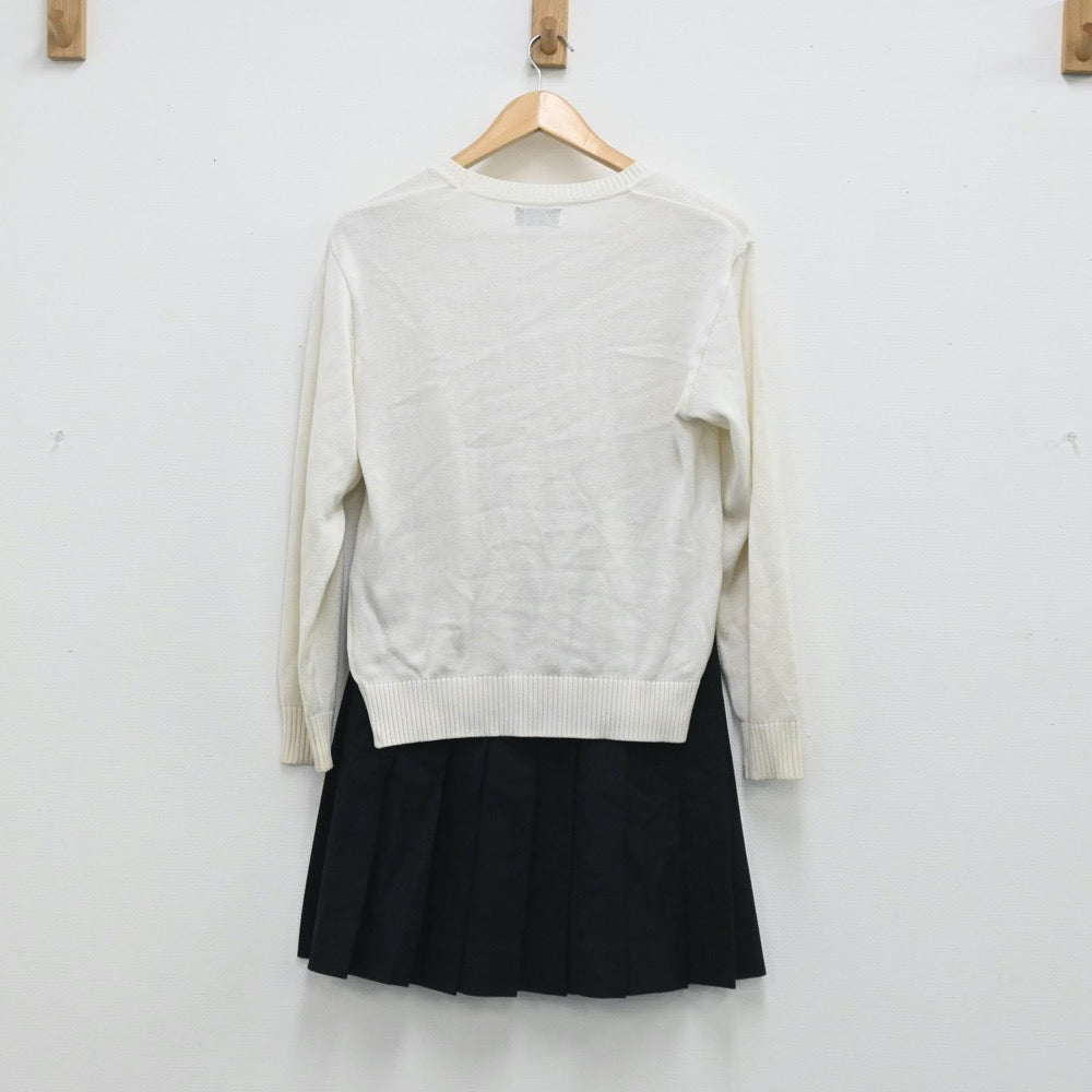 【中古】神奈川県 神奈川学園中学・高等学校 女子制服 2点（ニット・スカート）sf003718