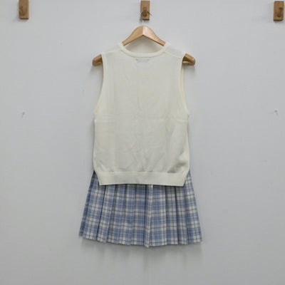 【中古】東京都 八雲学園中学・高等学校 女子制服 3点（ニットベスト・スカート）sf003723