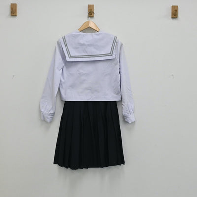 【中古】愛知県 津島東高等学校 女子制服 3点（セーラー服・ニット・スカート）sf003732