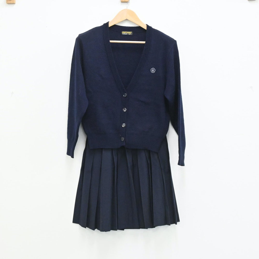 【中古】愛知県 津島東高等学校 女子制服 3点（セーラー服・ニット・スカート）sf003732