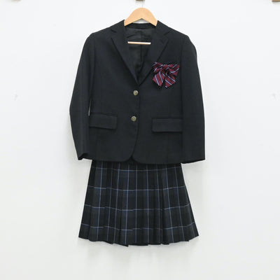 【中古】埼玉県 塚越中学校 女子制服 5点（ブレザー・ニットベスト・スカート）sf003737