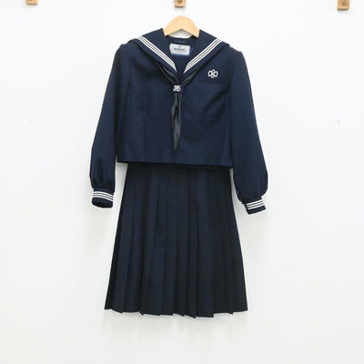 【中古】茨城県 総和中学校 女子制服 3点（セーラー服・スカート）sf003741