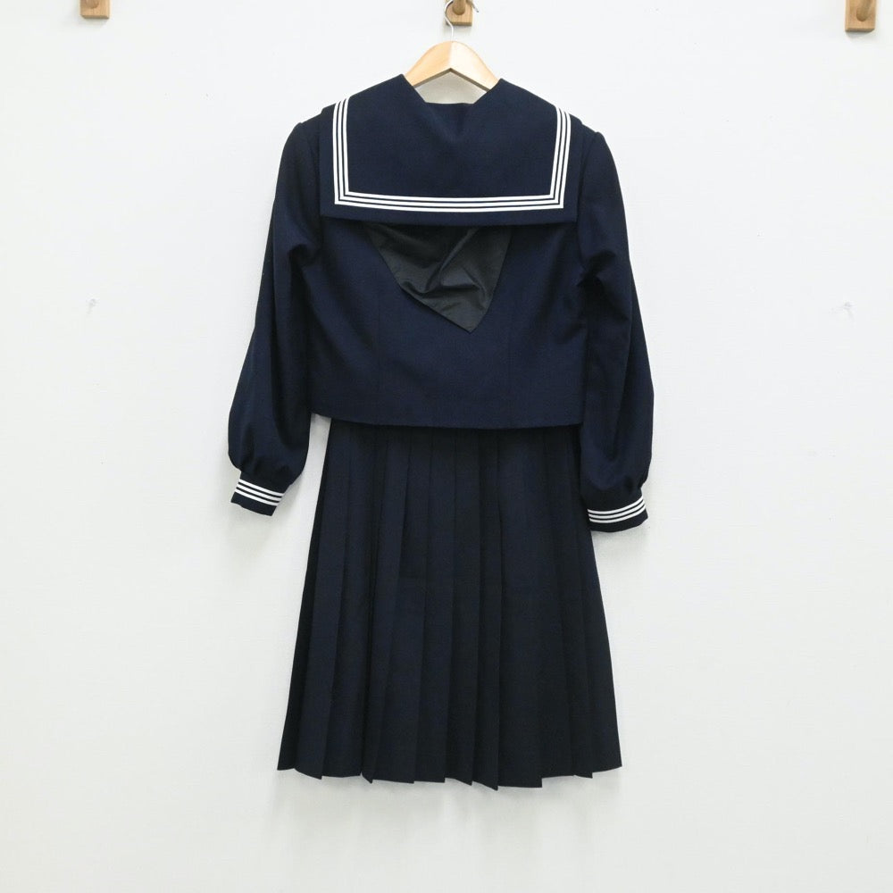 【中古】茨城県 総和中学校 女子制服 3点（セーラー服・スカート）sf003741