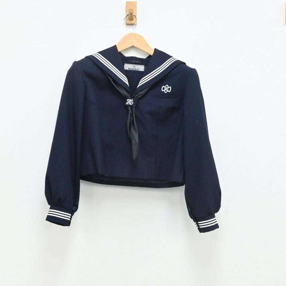 【中古】茨城県 総和中学校 女子制服 3点（セーラー服・スカート）sf003741