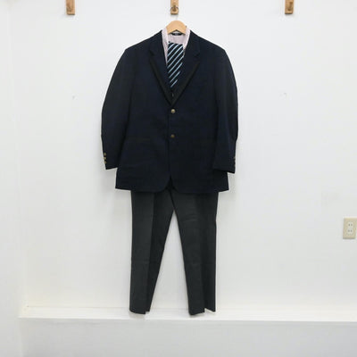 【中古】東京都 宝仙学園高等学校 男子制服 5点（ブレザー・シャツ・ニット・ズボン）sf003743