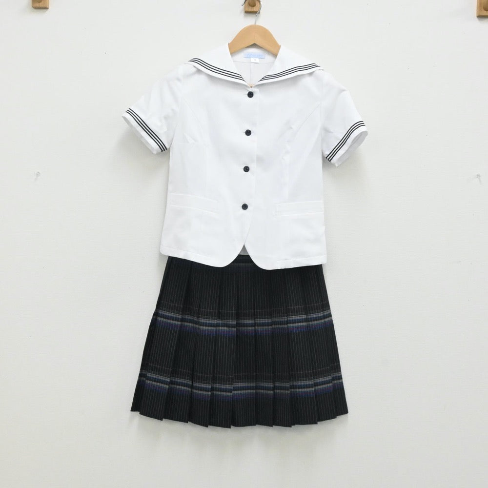 【中古】大阪府 賢明学院高等学校 女子制服 2点（セーラー服・スカート）sf003759