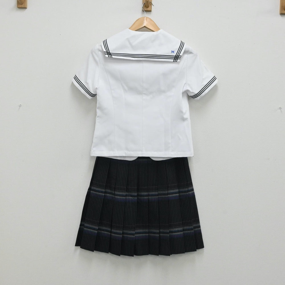 【中古】大阪府 賢明学院高等学校 女子制服 2点（セーラー服・スカート）sf003759