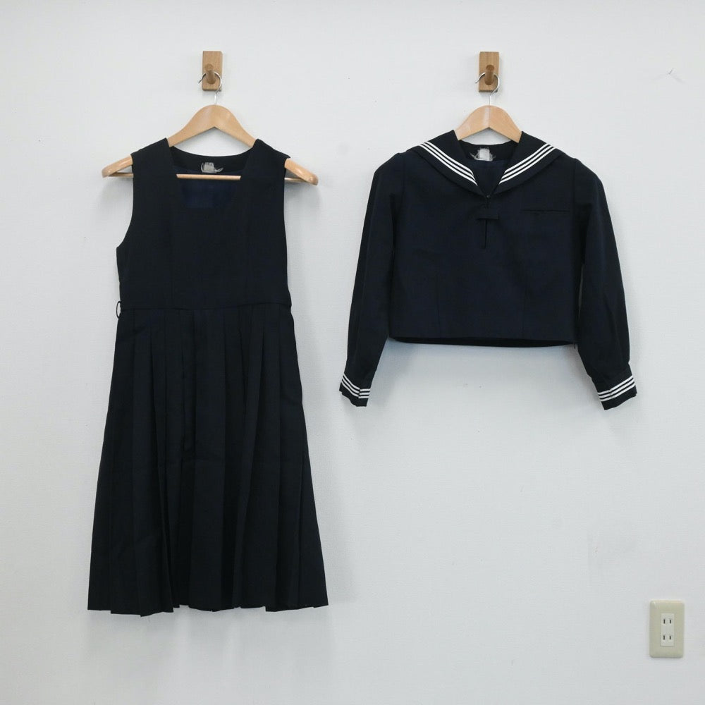 【中古】東京都 墨田区立本所中学校 女子制服 2点（セーラー服・ジャンパースカート）sf003766