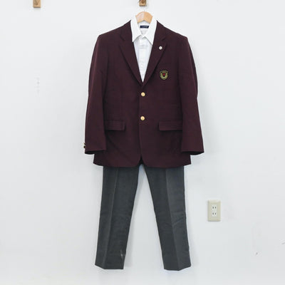 【中古】茨城県 常総学院高等学校 男子制服 3点（ブレザー・シャツ・ズボン）sf003773