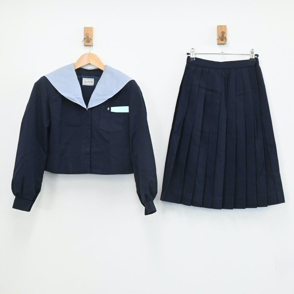 【中古】大分県 臼杵市立西中学校 女子制服 2点（セーラー服・スカート）sf003781