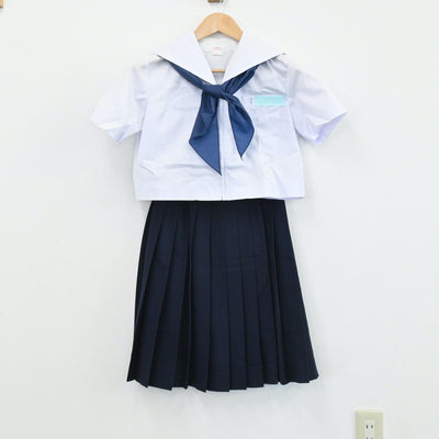 【中古】大分県 臼杵市立西中学校 女子制服 3点（セーラー服・スカート）sf003782